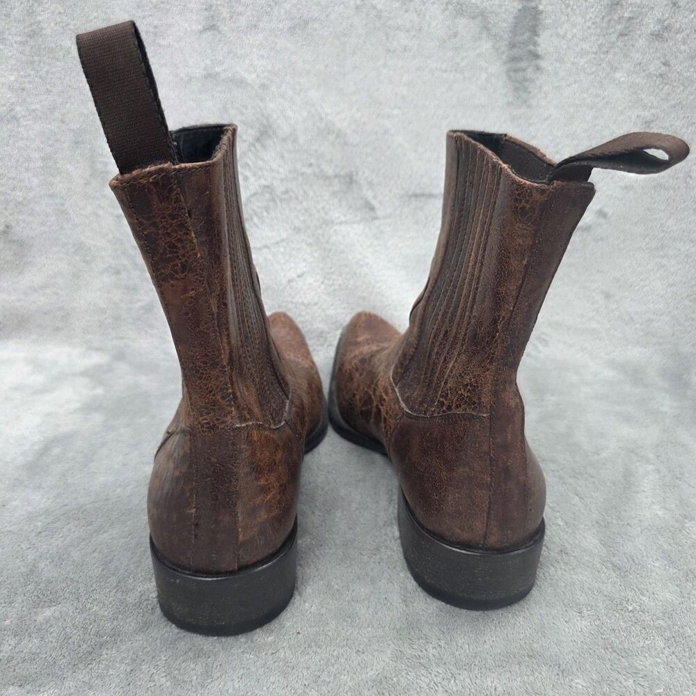 BUTTERO Ankle Chelsea Boots Brown Leather Size 41 Made In Italy - Picture 3 of 11